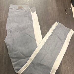 PAIGE Gray and White Skinny Jeans
